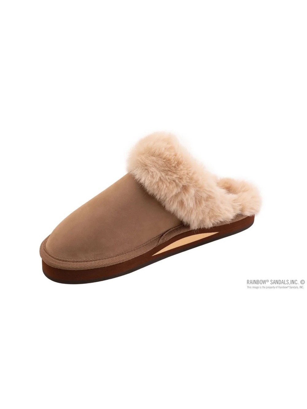 Rainbow Faux Fur Clog Slippers size 7.5-8.5 Large